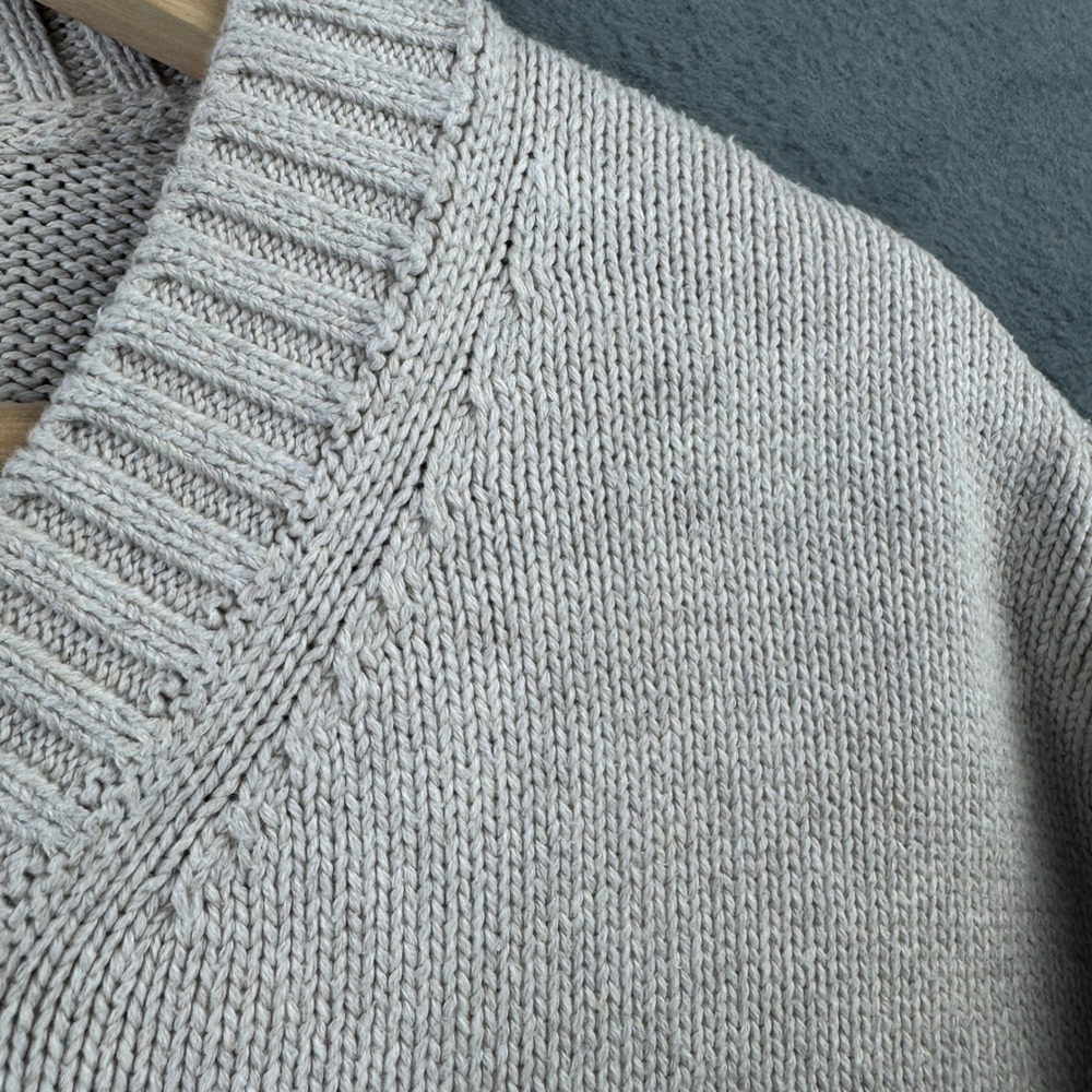 Quince Women XL Beige Organic Heavy Cotton Shaker Knit Crewneck Pullover Sweater - Picture 4 of 8